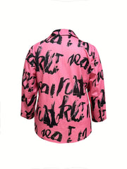  Graffiti Print Stretch Blazer