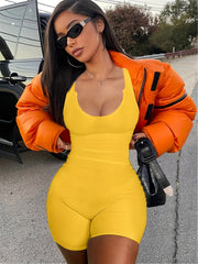 Ribbed Jumpsuit Scoop Neck Sleeveless Summer Jumpsuit