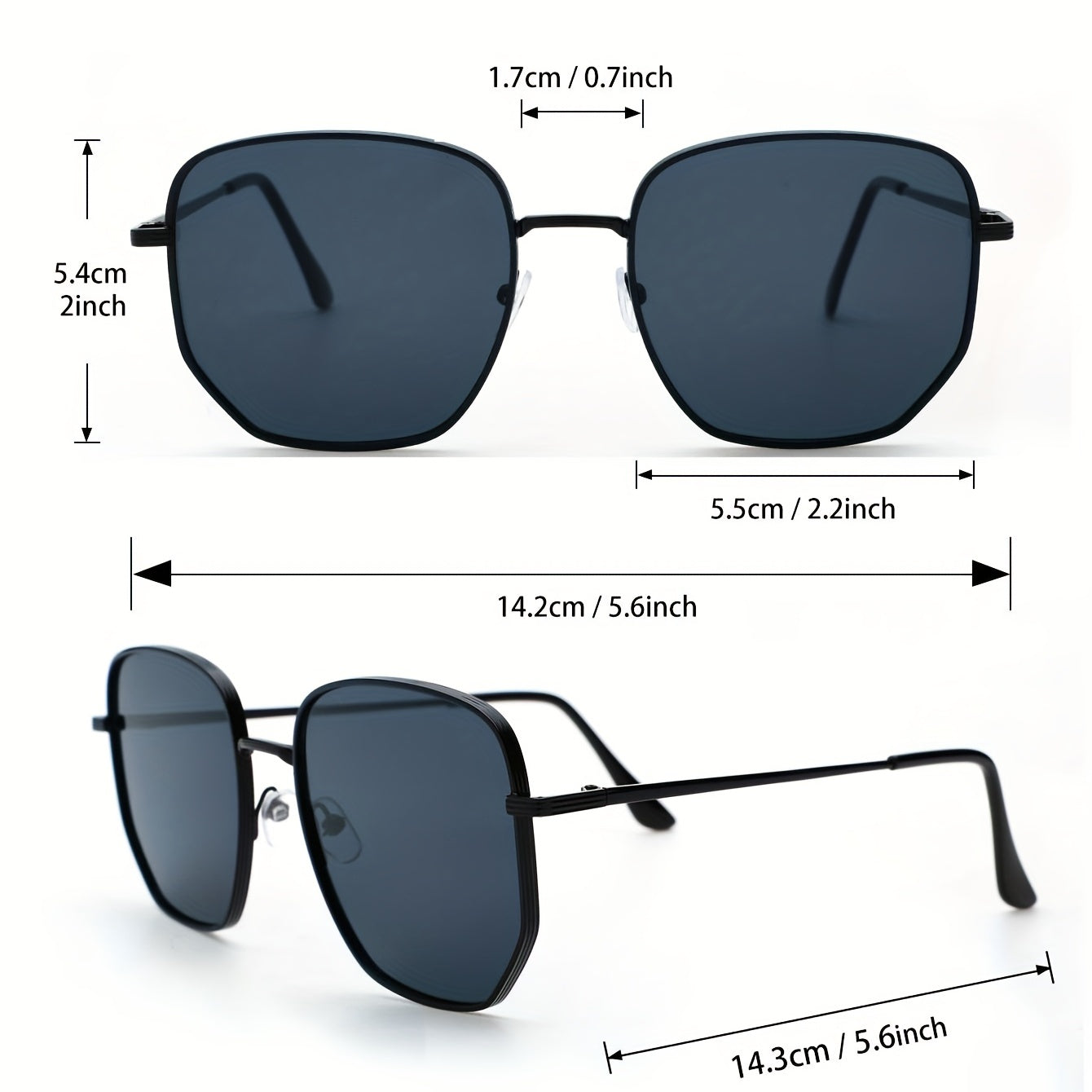 Ombre Lens Square Sunglasses UV400 for Men Women