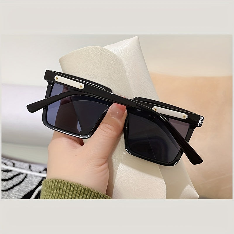 Square Sunglasses Anti Glare Rivet Decor UV400