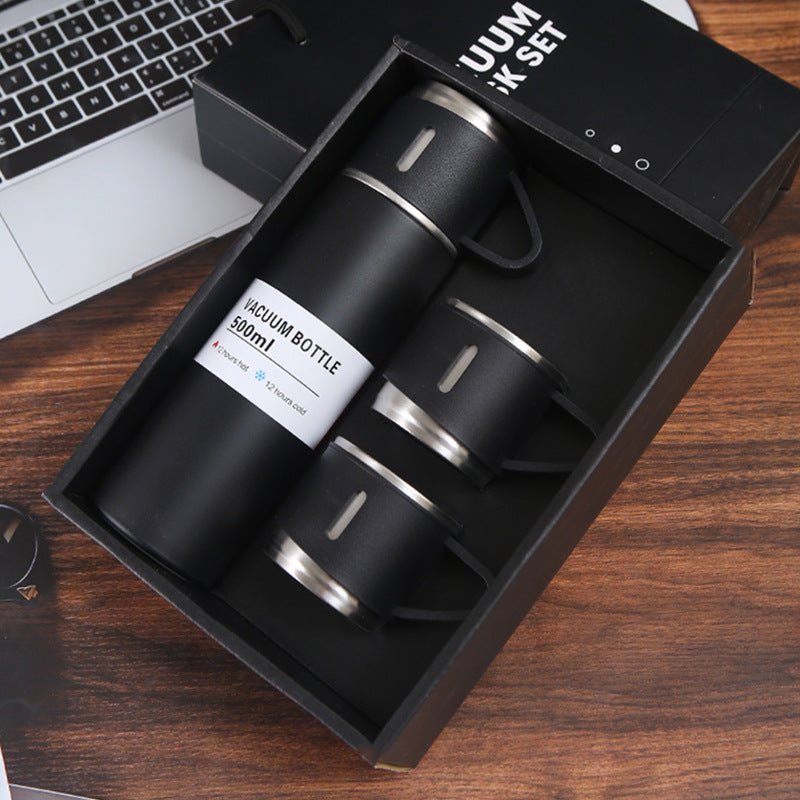 Stainless Steel Thermal Cup Set - Insulated Water Bottle Keeps Drinks Hot/Cold