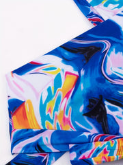  Tie Dye Cross Halter Bikini Set