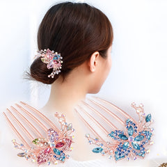 Rhinestone Flower Hair Clip Comb Wedding Headpiece Bridal Hair Accessories