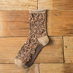 Vintage Floral Print Curling Socks - Comfy & Breathable - Women's Stockings