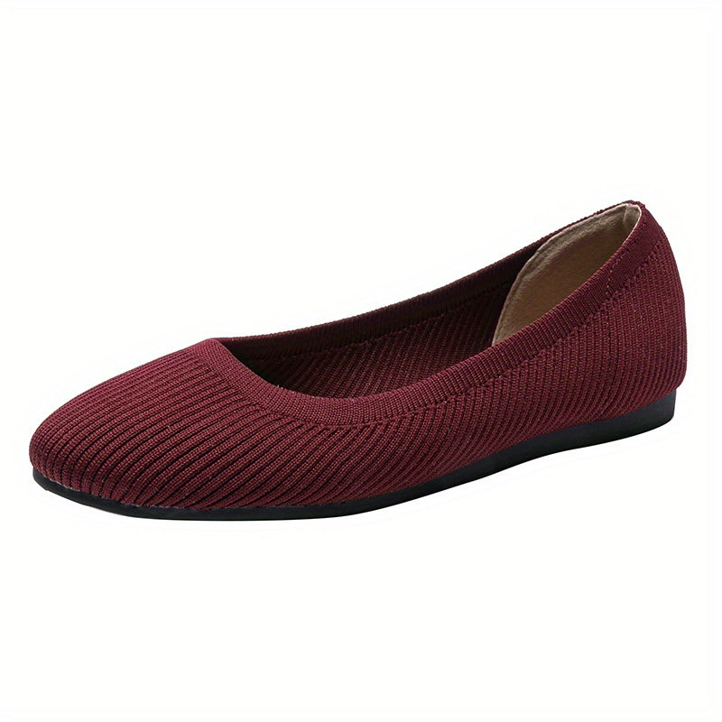 Women's Knitted Flat Shoes Soft Sole Slip On Shoes