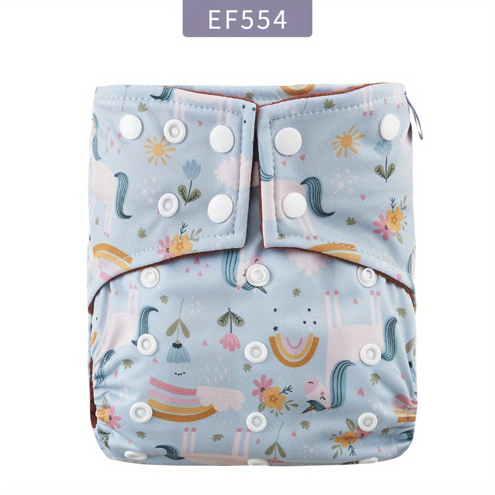 Waterproof Reusable Baby Cloth Diaper - Adjustable Fit & Colorful Prints