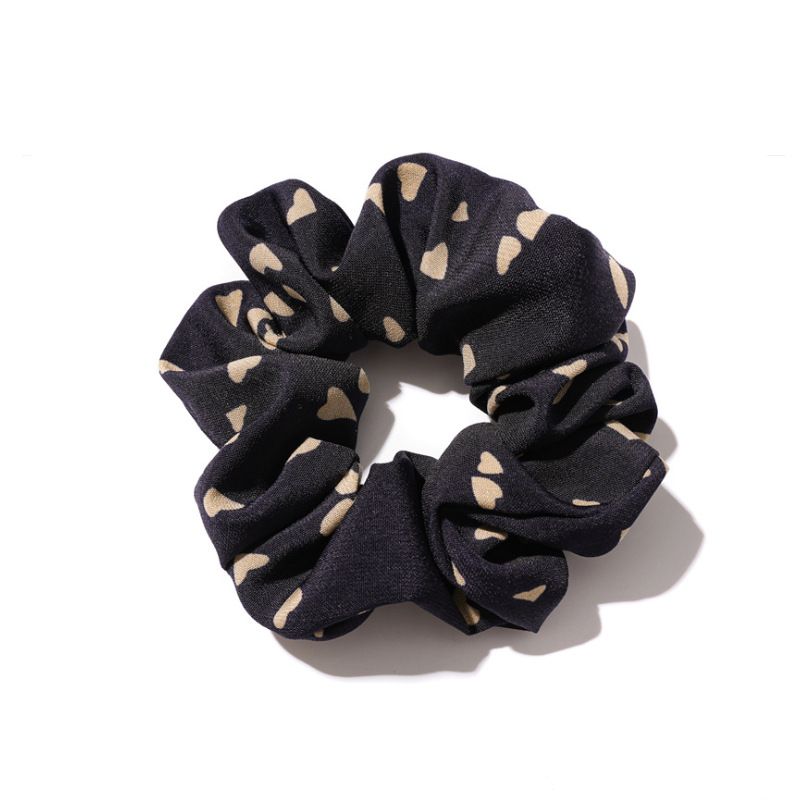 Chiffon Hair Rope Hair Ring Heart Printing Scrunchy Elastic Hair Bands