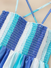 Girls Block Striped Cami Dress for Summer Holiday