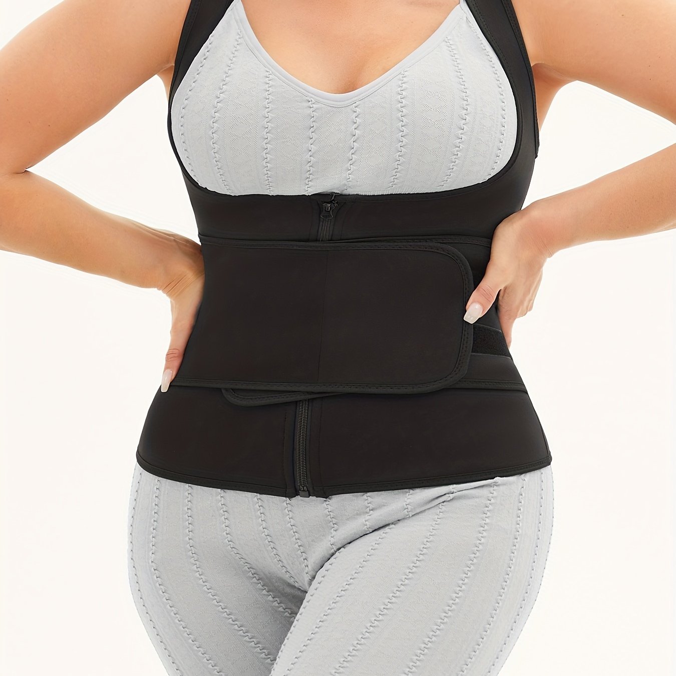  Zipper Waist Training 2 In 1 Body Shaper Vest