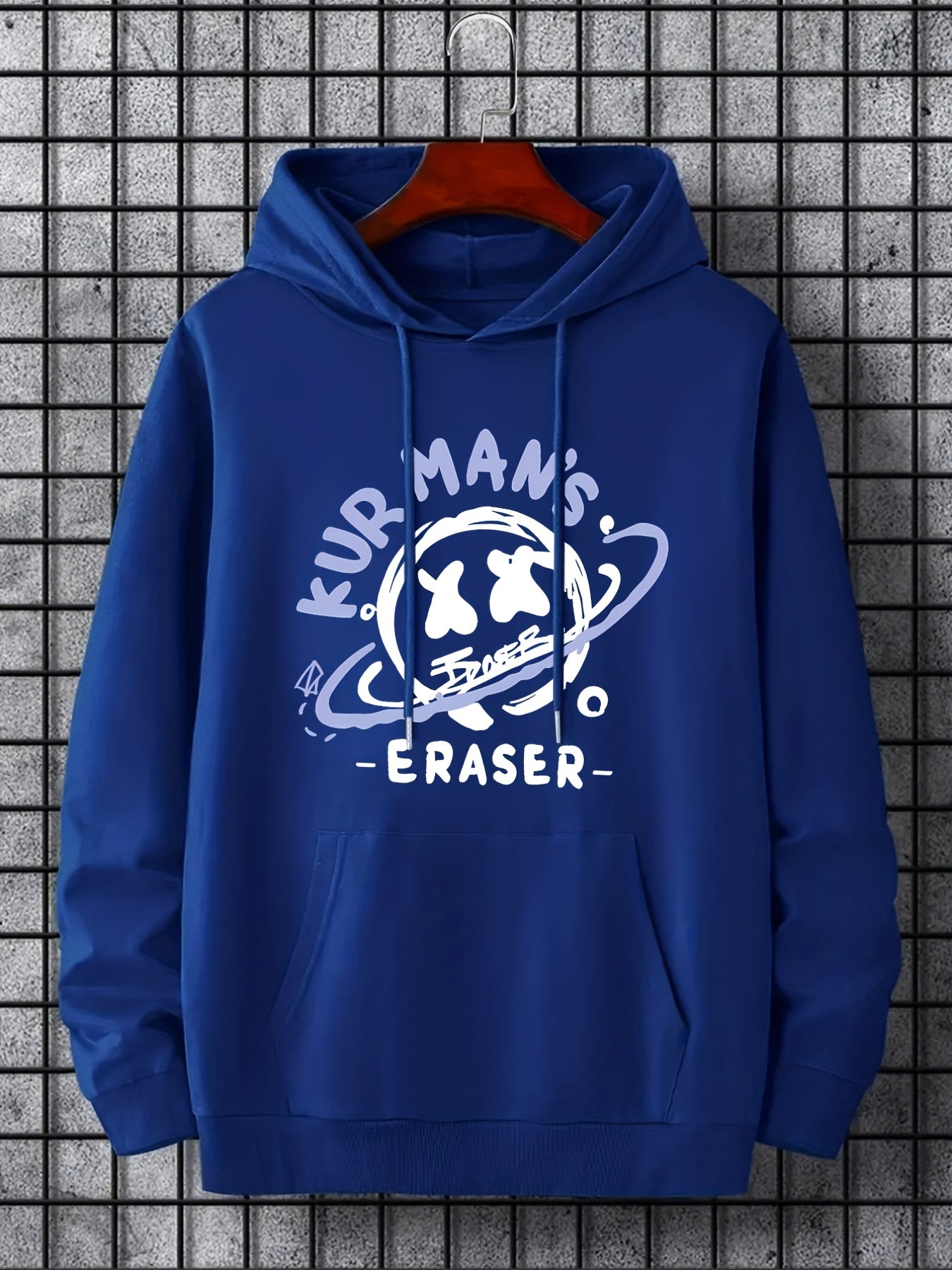 Cartoon Planet Print Hoodie Men's Pullover Hooded Sweatshirt