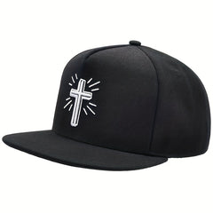 Cross Embroidery Snapback Hat Hip Hop Baseball Cap