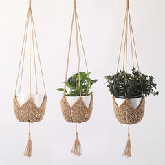 3pcs Guno Macrame Plant Hanger Hand Woven Boho Flowerpot Rack