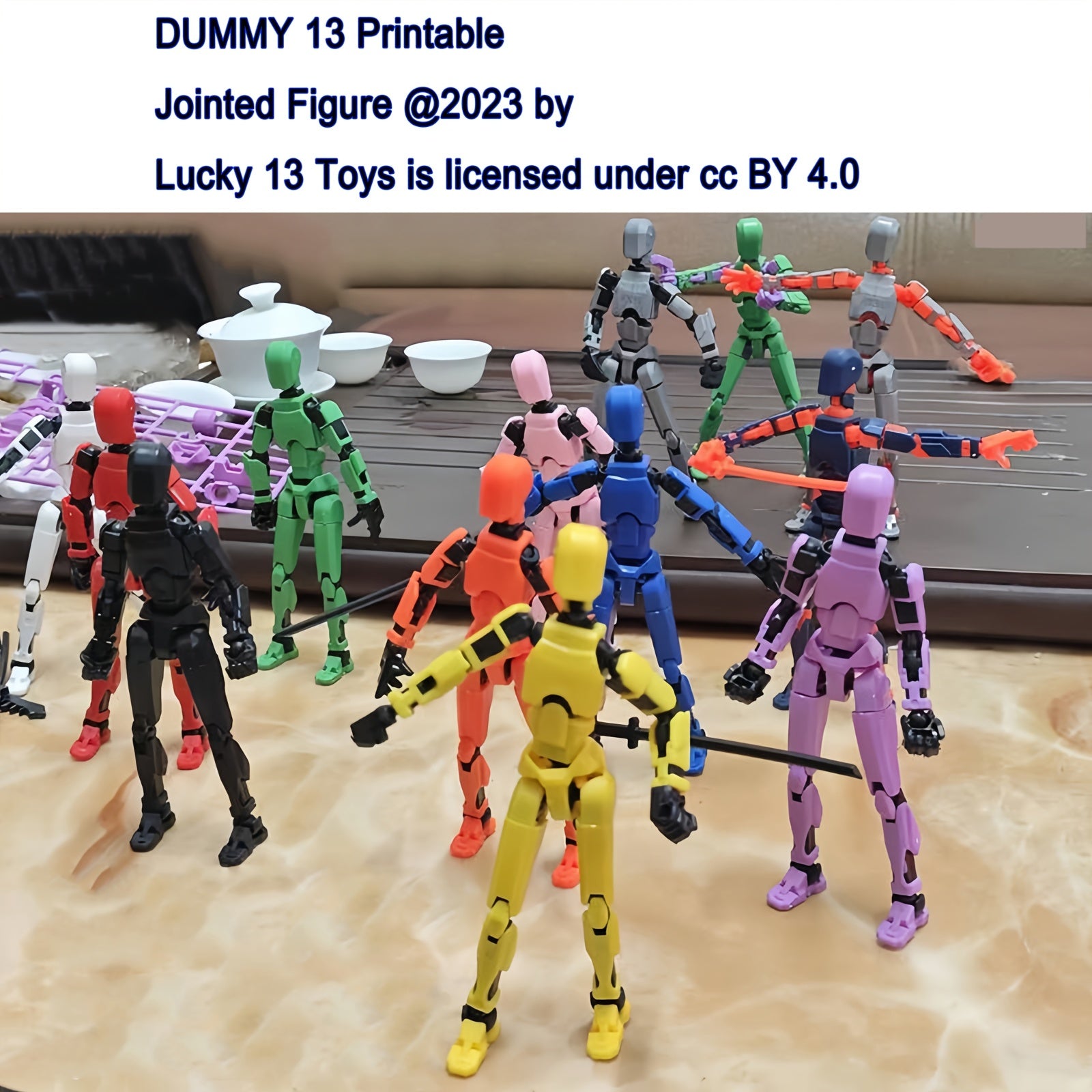 Fully Articulated Lucky Figurine 13 Joints 3D Printed Doll Toy