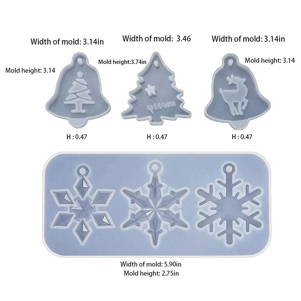 Christmas Snowflake Pendant Silicone Resin Mold Set