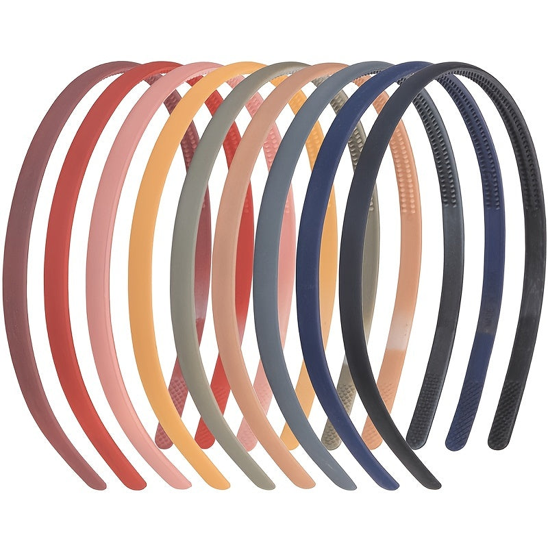 10pcs Colorful Plastic Headbands with Teeth for Women Girls Teens