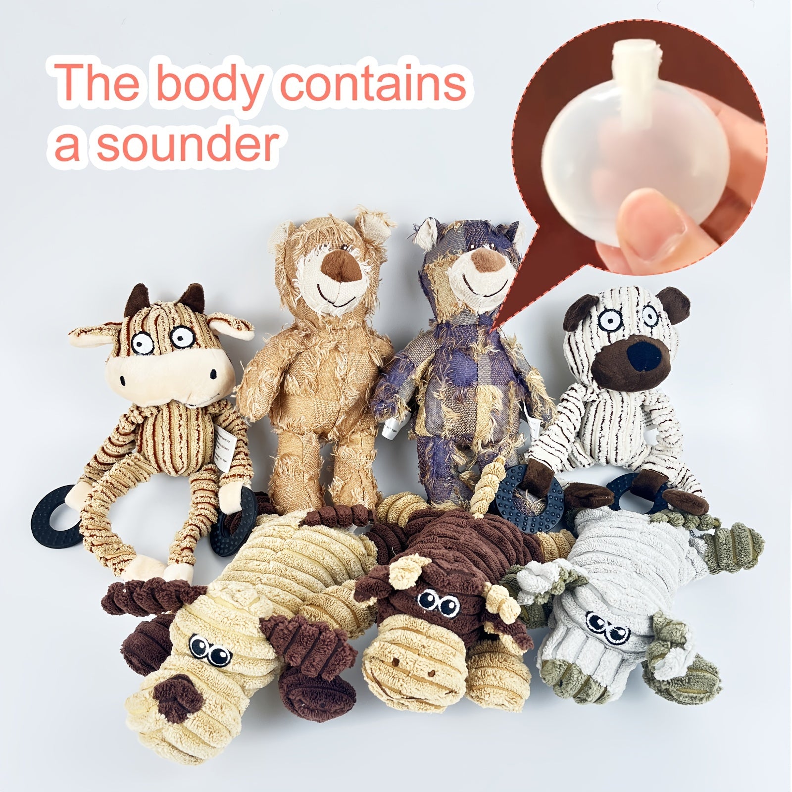Plush Dog Toy Bear Monkey Puppy Toys for Dogs