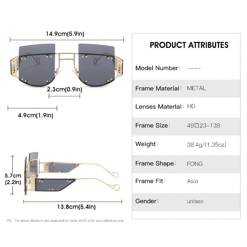 Men's Square Frame Sunglasses UV Protection