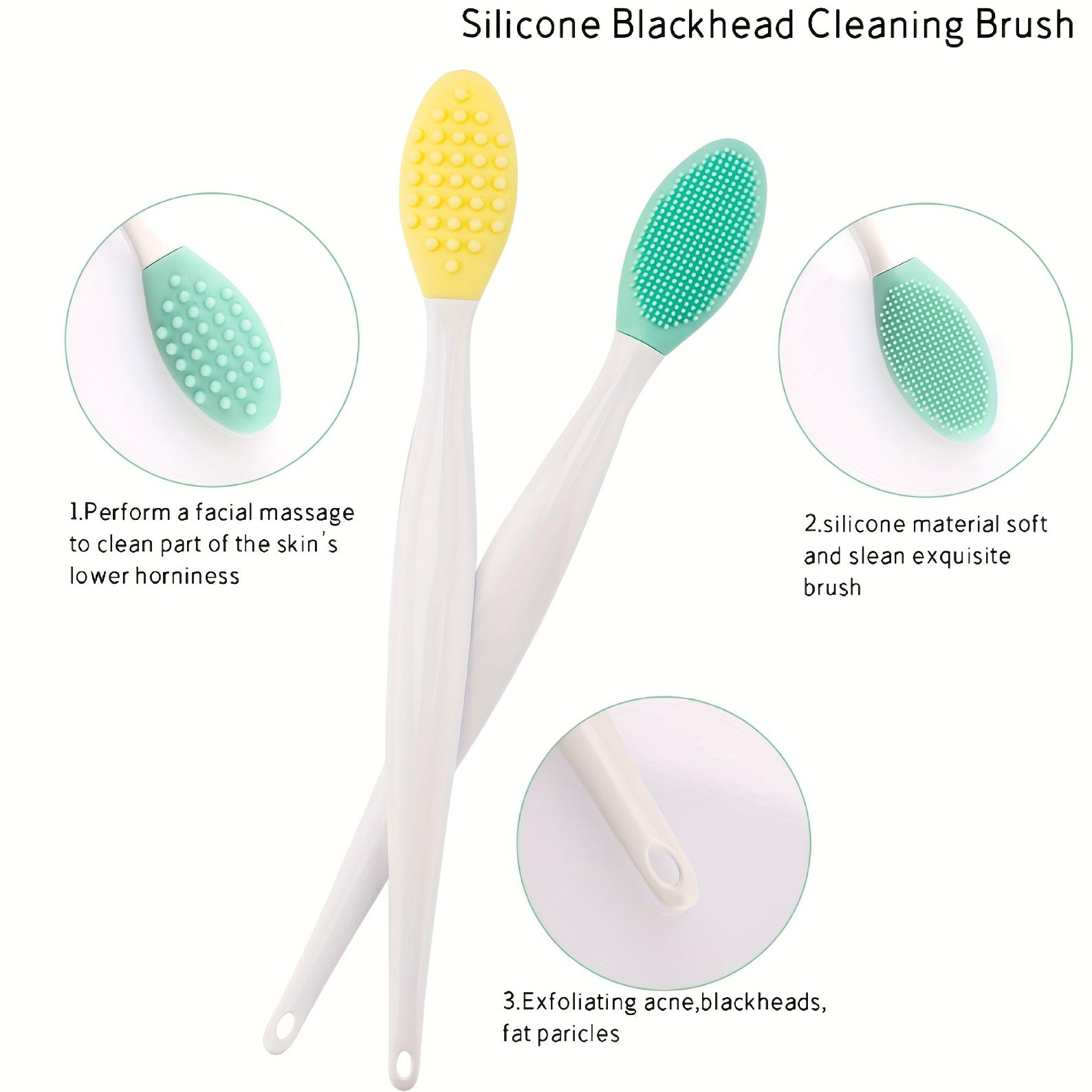 Double Sided Silicone Lip Brush for Fuller Lips Exfoliating Tool