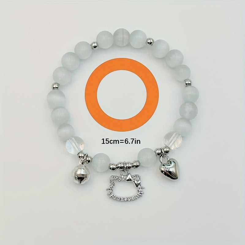 Boho Cat Head Quartz Bracelet Vintage Style Jewelry for Women