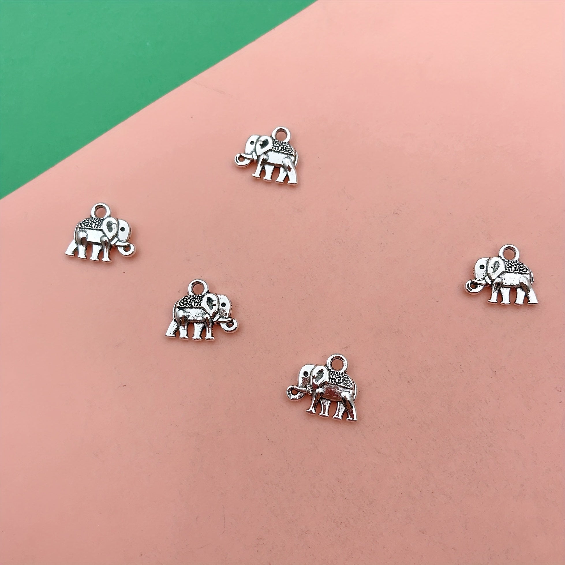 15pcs Elephant Pendant Charm for DIY Bracelets Necklaces Earrings