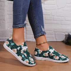 Santa Claus Cartoon Christmas Casual Skate Shoes