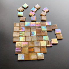 50pcs Light Brown Hot Melt Ice Jade Mosaic DIY Decoration Art