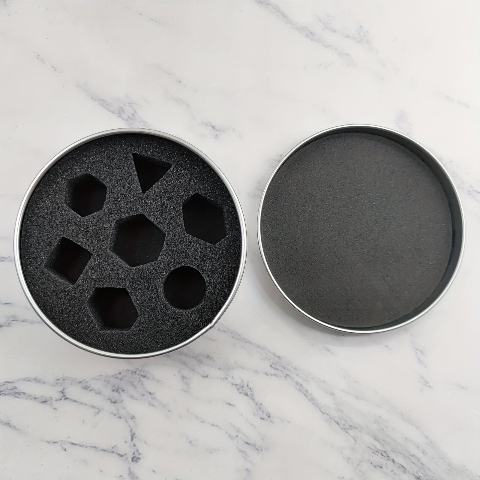 1pc Round Metal Dice Box - Silver Metal Dice Box for Storing Dice
