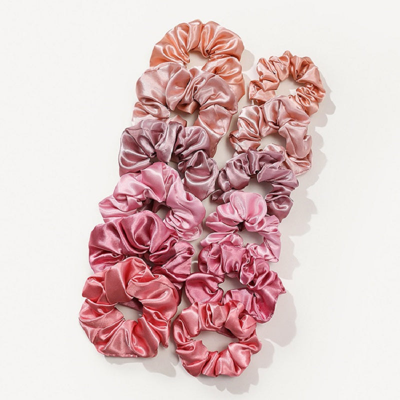 12pcs Large Colorful Silk Scrunchies for Women Y2K Hair Accessories