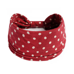 Polka Dot Knotted Headband Hairband Boho Sports Yoga Headscarf