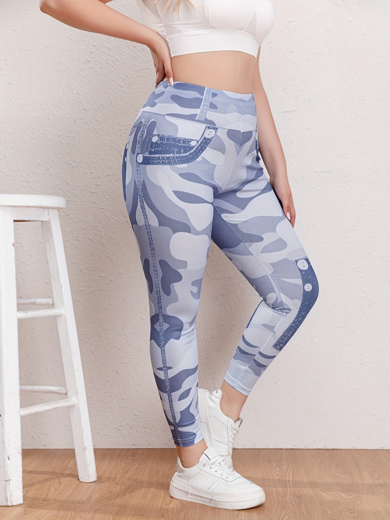  Camo High Rise Leggings with High Stretch