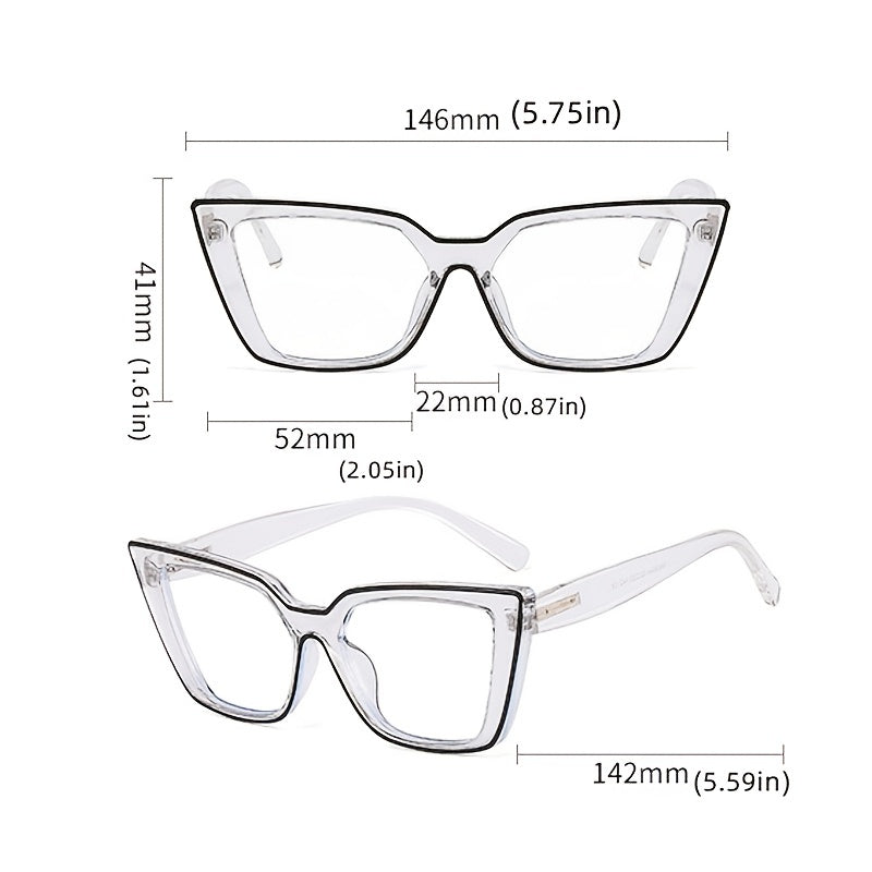 Clear Lens Cat Eye Eyeglasses Transparent Frame Vintage Glasses