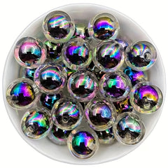 16pcs 14mm Acrylic Plated Beads DIY Mobile Phone Key Chain Bag Beade