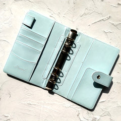 1pc A5 A6 PU Ring Binders Notebook with Paper Leather Binder