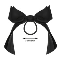 3pcs Pack Bow Knot Hair Ties Elastic Hair Rope Satin Ribbon Bow Ponytail