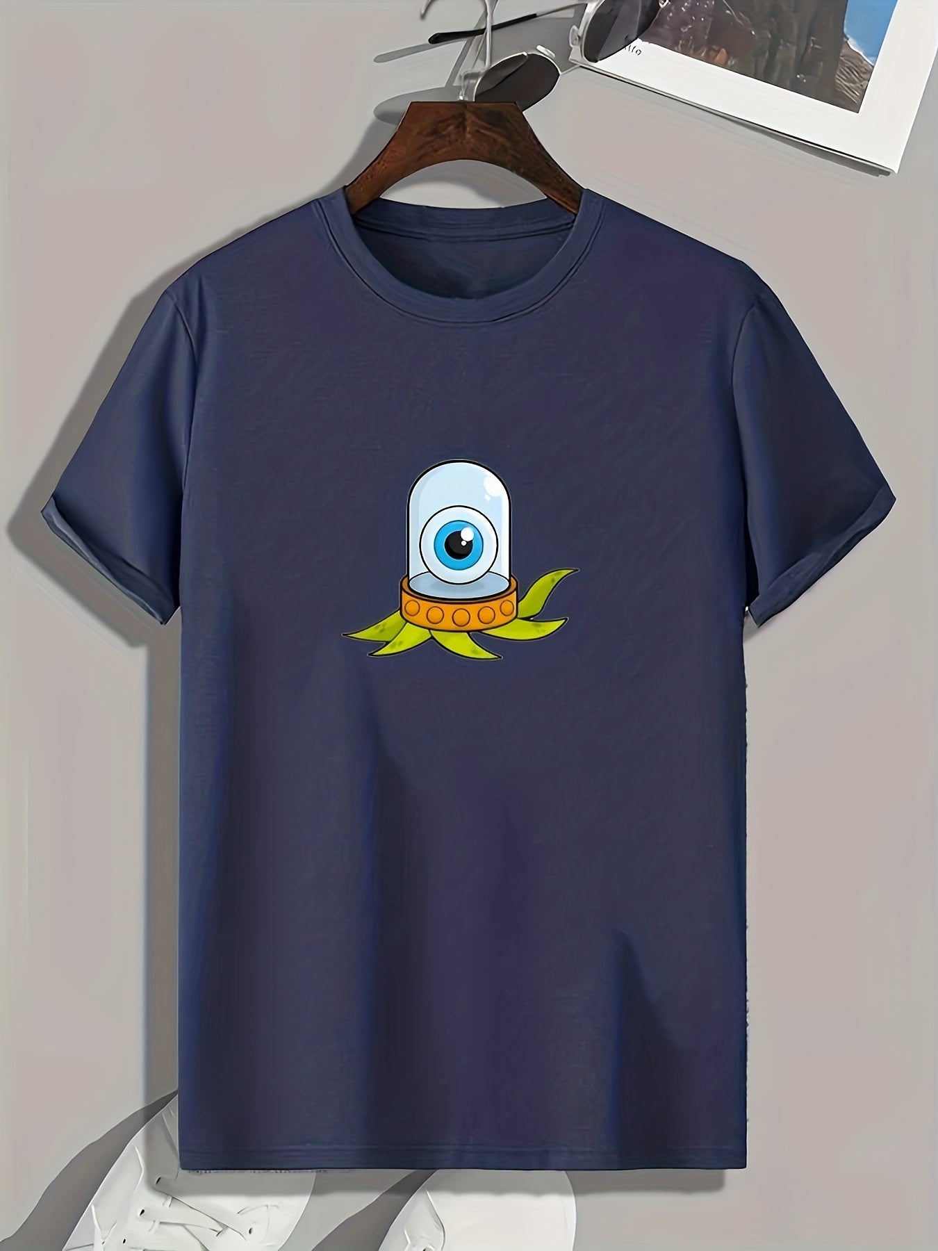 Cartoon Eye Print Men's Graphic Tee - Casual Summer T-shirt