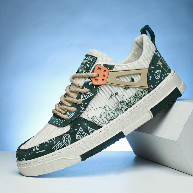 Men's Graffiti Skate Shoes Wear resistant Non Slip Casual Shoes For Youth