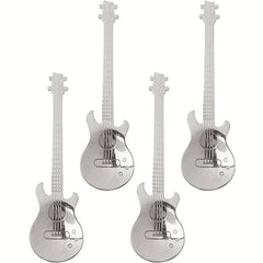 4PCS Guitar Coffee Spoons Set Stainless Steel Dessert Teaspoons