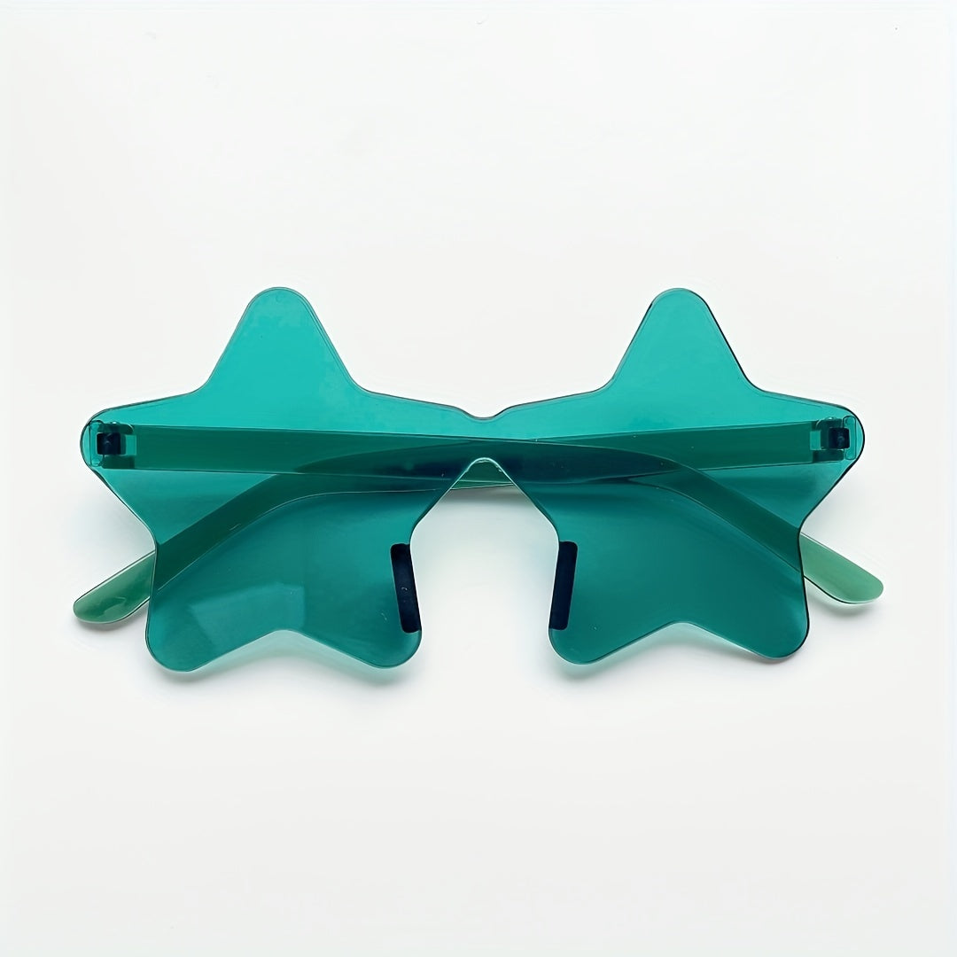 Star One piece Sunglasses Candy Rimless Decorative Glasses Party Beach