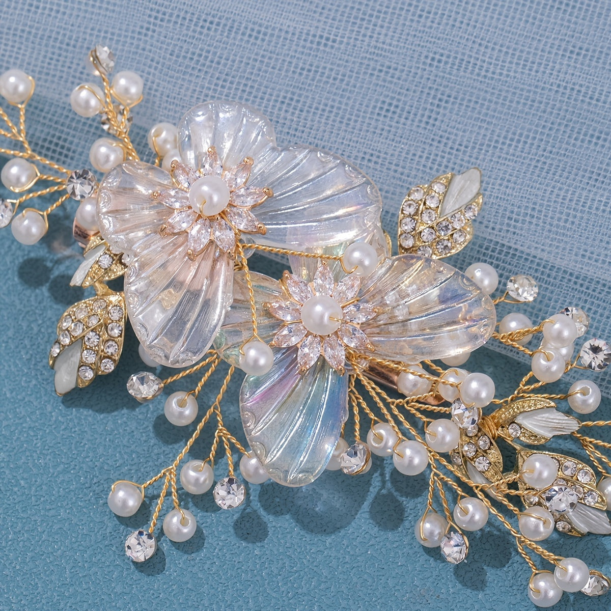 Girls Butterfly Faux Pearl Hairpin Rhinestone Fairy Hairpin