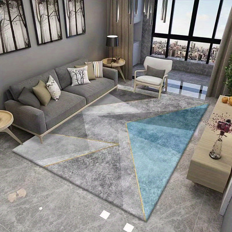 Modern Geometric Area Rug Non-slip Carpet Low Pile Floor Mat