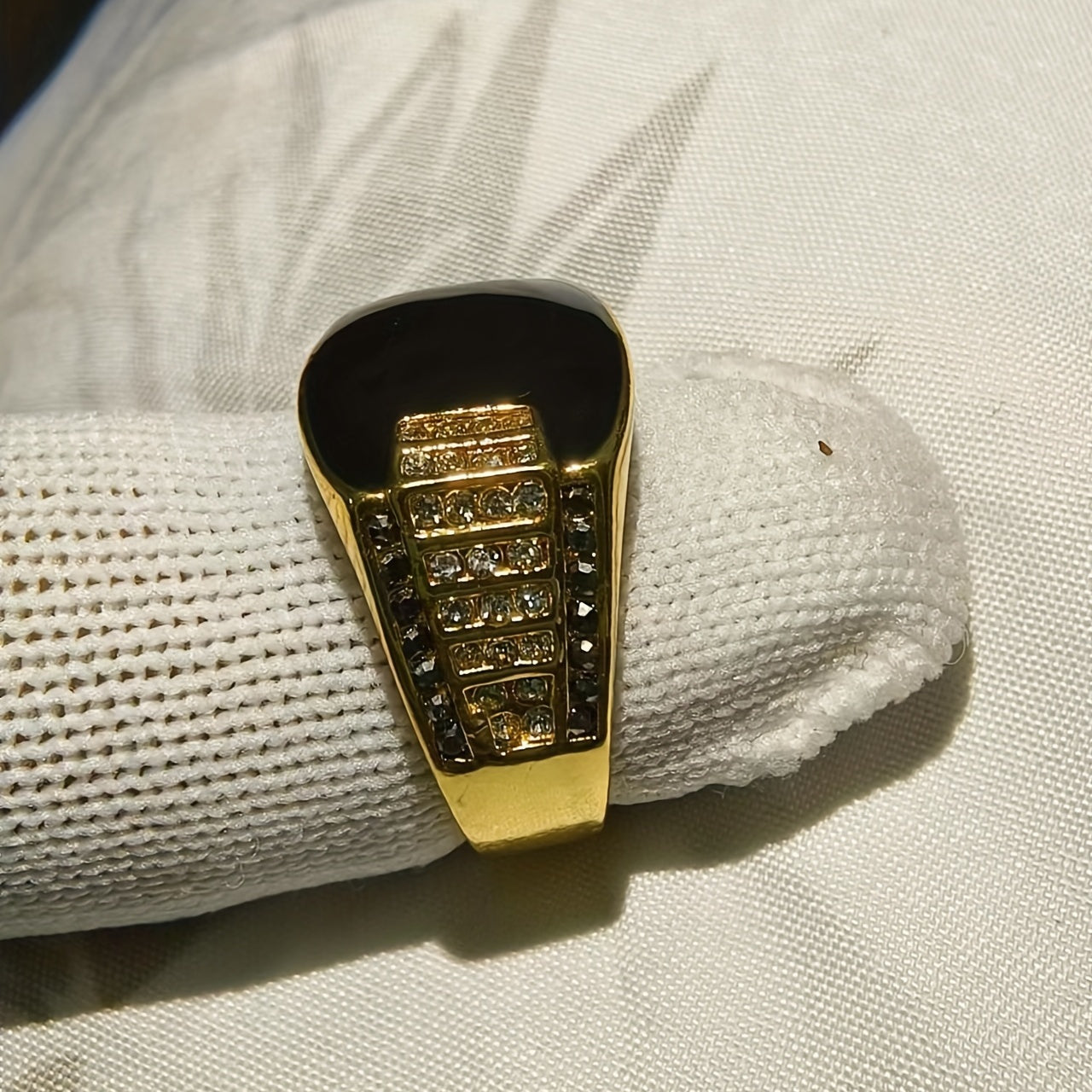 Men's Oil Drip Zircon Ring - Business Engagement Gift