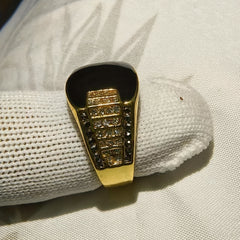 Men's Oil Drip Zircon Ring - Business Engagement Gift