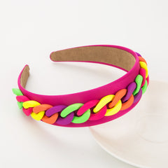 Hair Band Chain Decor Macaroon Hairband Headpiece Women Head Band