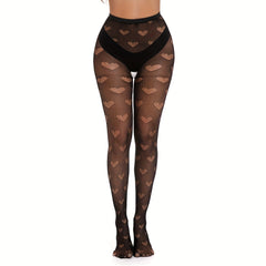 Heart Fishnet Tights High Waist Stockings