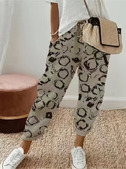  Polka Dot Drawstring Pants With Pockets