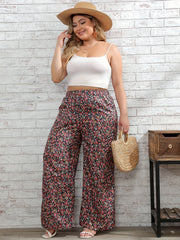  Floral Print High Rise Wide Leg Trousers