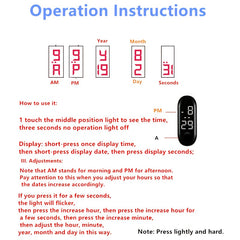LED Touch Screen Sports Watches Digital Display PVC Strap Unisex