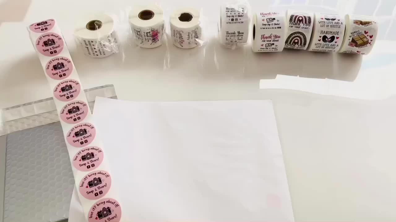 Thank you Bakery Stickers Small Business Envelope Gift Bag 100