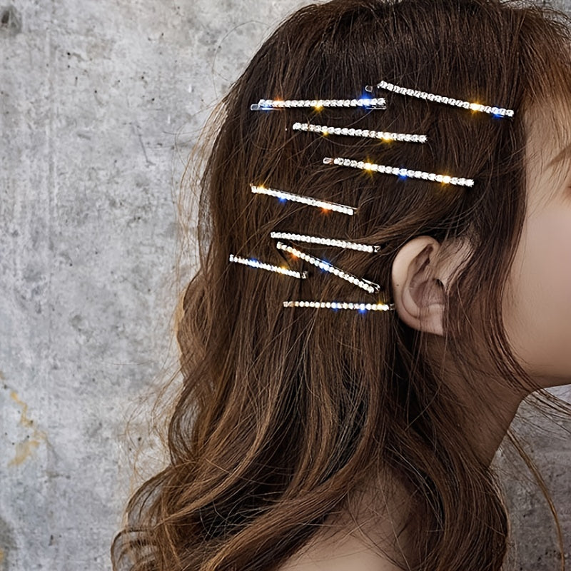 4pcs Silvery Golden Rhinestone Hairpins Bridal Hairpins
