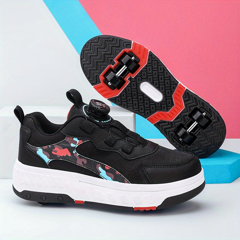 Breathable Camo Roller Skates for Kids with Adjustable Mesh